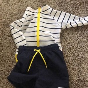 Worn Once! Swimzip rash guard/trunks set!